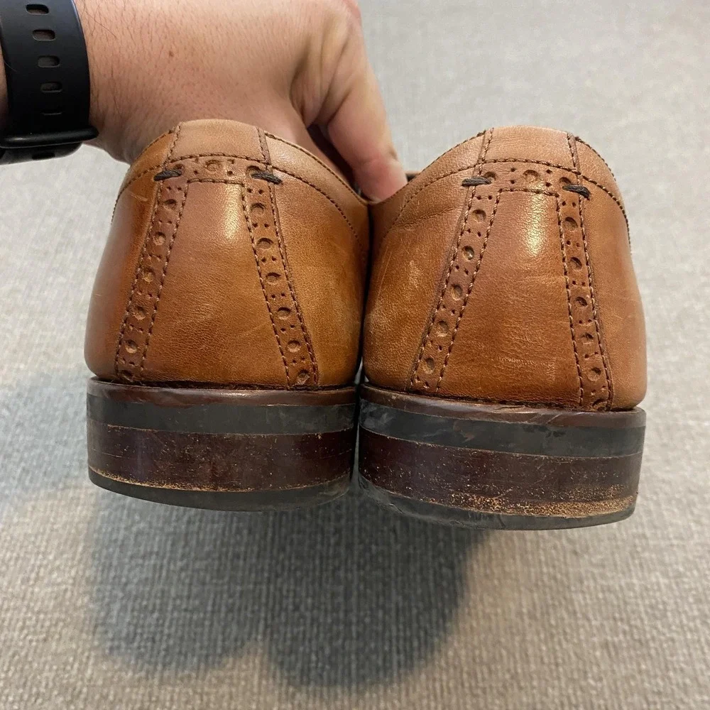 Cole Haan Grand.OS Shoes Mens Size 11.5 M Brown Leather Cap Toe Derby C26146